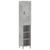 vidaXL Highboard betonggr&aring; 34,5x34x180 cm konstruert tre