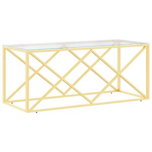vidaXL Salongbord 110x45x45 cm rustfritt st&aring;l og glass
