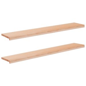 vidaXL Vinduplanker 2 stk. Naturlig 140 x 30 x 2 cm Massiv b&oslash;ketre