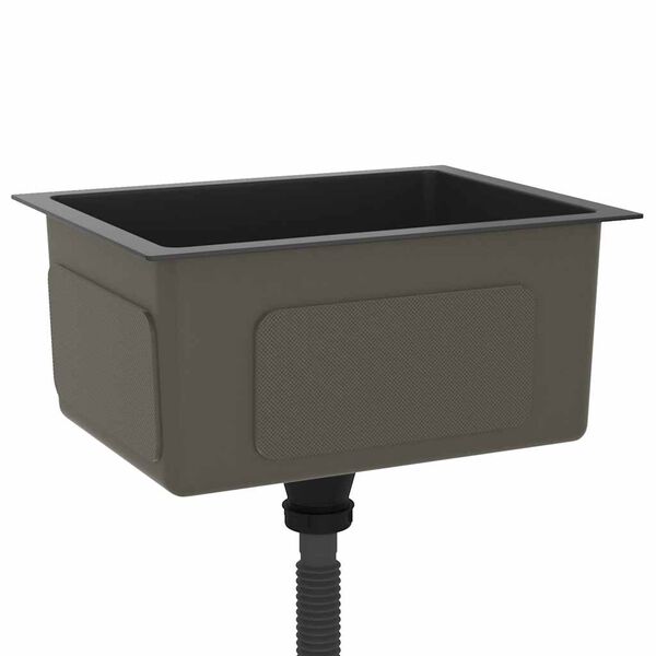 vidaXL Håndlaget kjøkkenvask svart rustfritt stål