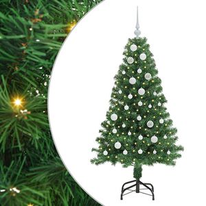 vidaXL Kunstig juletre med 150 LED gr&oslash;nn 150 cm PVC og St&aring;l og Plast