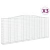 vidaXL Gabionkurver buede 3 stk 400x30x160/180 cm galvanisert jern