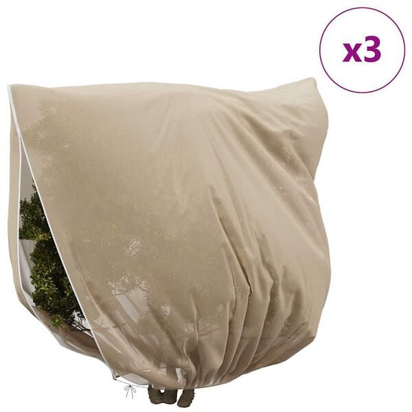 vidaXL Frostbeskyttelse Plantefleece Dekker 3 pcs Beige 2,5 x 3,14 m