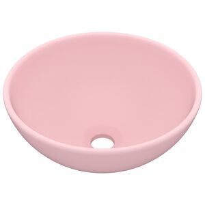 vidaXL Luksuri&oslash;s servant rund matt rosa 32,5x14 cm keramisk