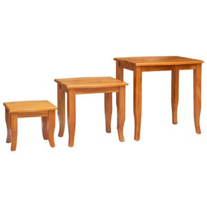 vidaXL Reirbord 3 stk. Naturlig 60 x 45 x 60,5 cm Massiv Mahogni Tre