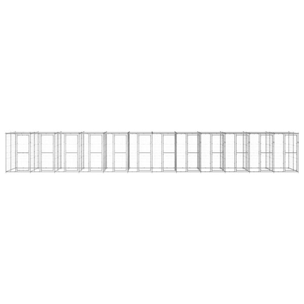 vidaXL Utend&oslash;rs hundeg&aring;rd med tak 29,04 m&sup2; galvanisert st&aring;l