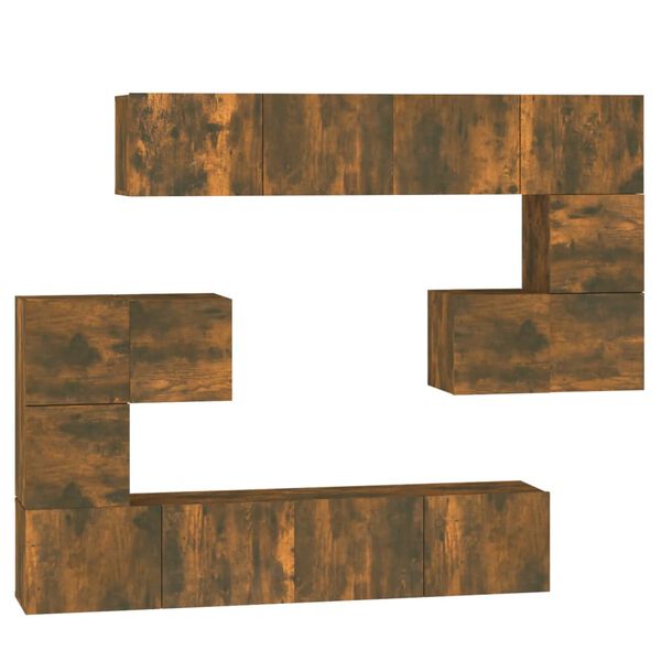 vidaXL Veggmontert TV-benk r&oslash;kt eik konstruert tre