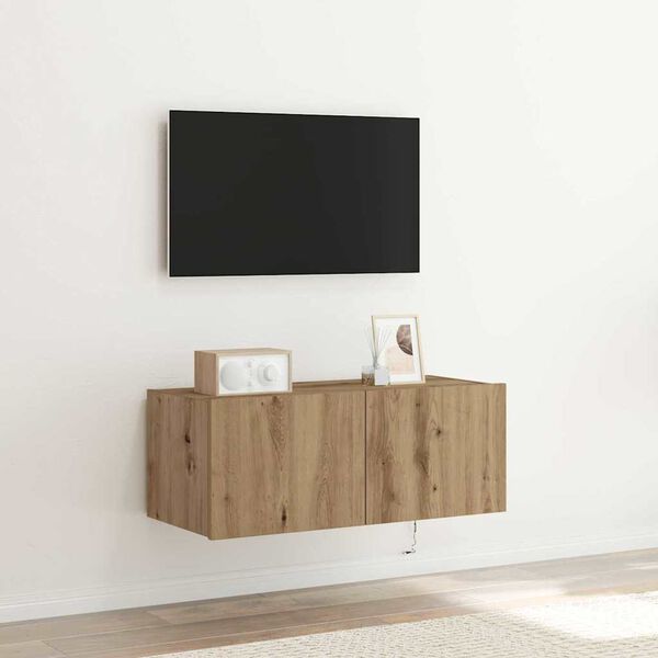 vidaXL TV Veggskap Artisan Eik 80 x 35 x 31 cm Konstruert tre