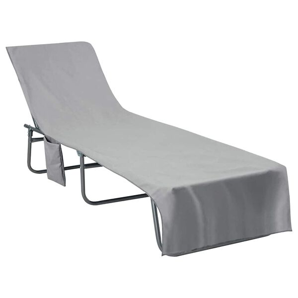 vidaXL Solsenghåndkler 2 pcs Mørke grå 210 x 75 cm