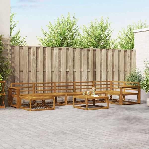 vidaXL Utend&oslash;rs sofa-sett 8 pcs Naturlig Solid akasietre