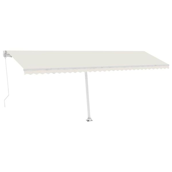 vidaXL Manuell uttrekkbar markise med LED 600x300 cm kremhvit