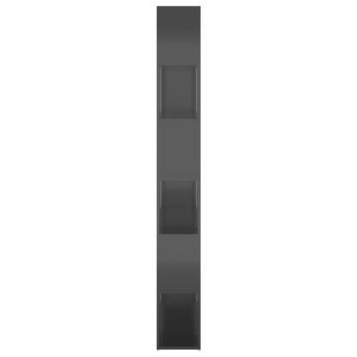 vidaXL Bokhylle/romdeler høyglans grå 100x24x188 cm