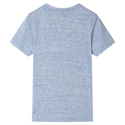 T-skjorte for barn med korte ermer blå melert 92