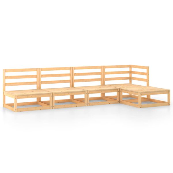 vidaXL Hagesofagruppe 5 deler heltre furu