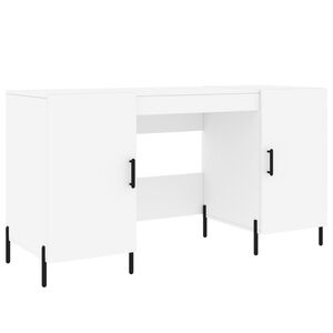 vidaXL Skrivebord hvit 140x50x75 cm konstruert tre