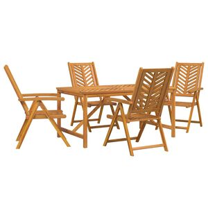 vidaXL Hage Spisegruppe 5 stk. Brun Solid akasietre