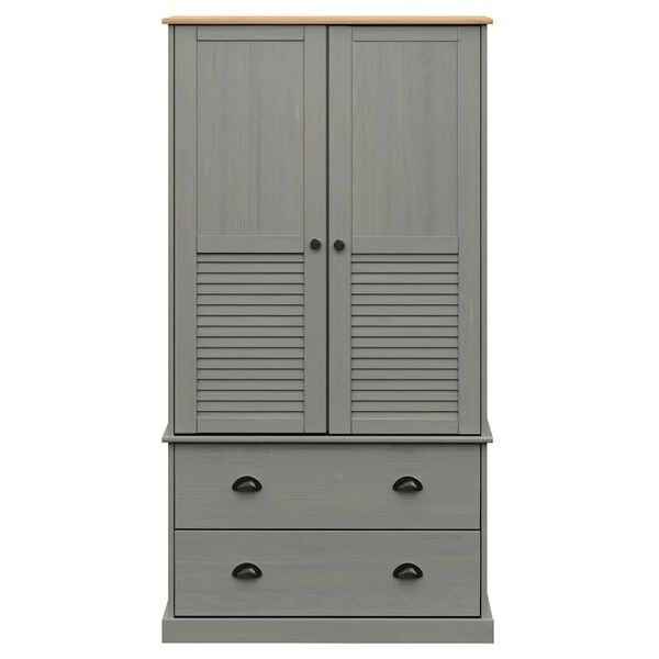 vidaXL Garderobe VIGO gr&aring; 90x55x170 cm heltre furu