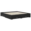 vidaXL Sengestamme med skuff Svart Eik 180 x 200 cm Konstruert tre