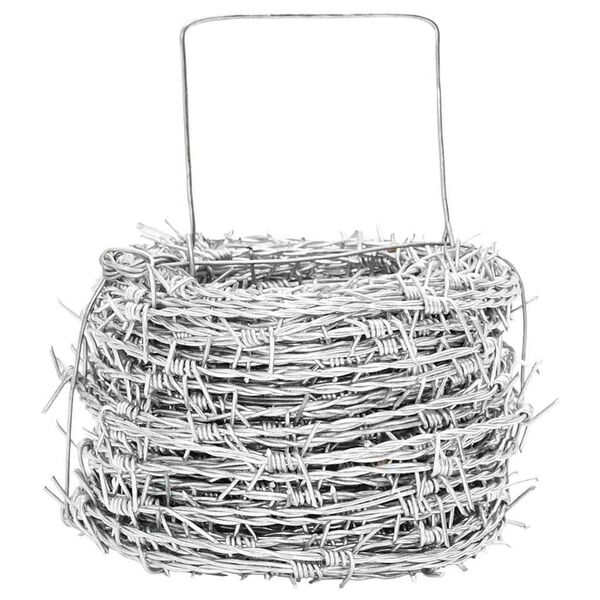 vidaXL Piggtr&aring;d s&oslash;lv 50 m Varmgalvanisert st&aring;l