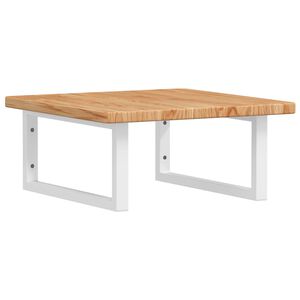 vidaXL Servanthylle veggmontert st&aring;l og heltre eik