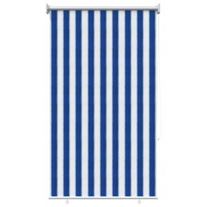 vidaXL Utend&oslash;rs Rullegardin 90% UV-blokk Bl&aring; og hvit stripe HDPE