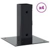 vidaXL Stolpebunner firkantet 4 stk 46x46 mm pulverlakkert st&aring;l