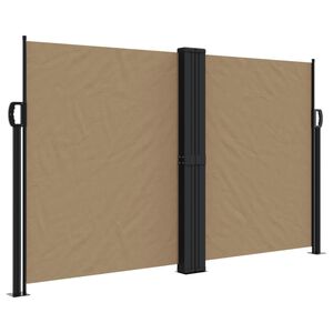 vidaXL Uttrekkbar sidemarkise gr&aring;brun 140x600 cm