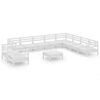 vidaXL Hagesofagruppe 11 deler hvit heltre furu