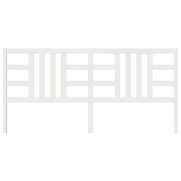 vidaXL Sengegavl hvit 206x4x100 cm heltre furu