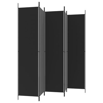 vidaXL Romdeler 5 paneler svart 250x220 cm stoff