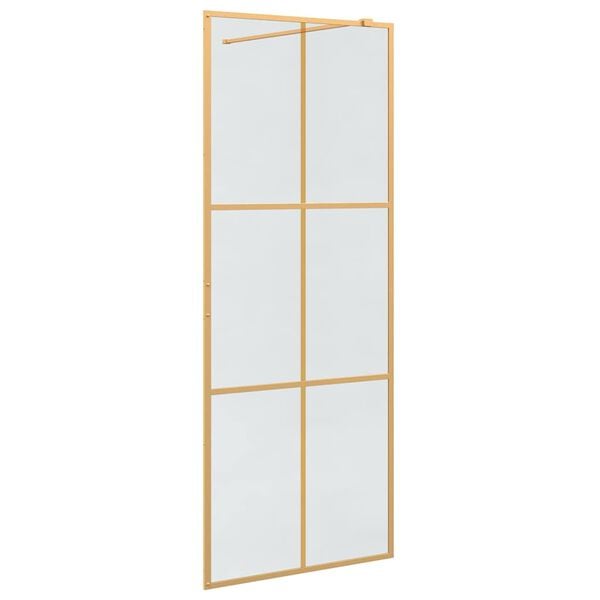vidaXL Walk-in Dusjvegg Gull 80 x 195 cm herdet glass