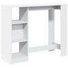 vidaXL Barbord med hylle hvit 124x46x103,5 cm sponplate