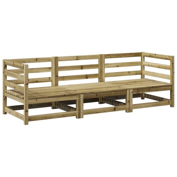 vidaXL Hagesofasett 3 deler impregnert furu