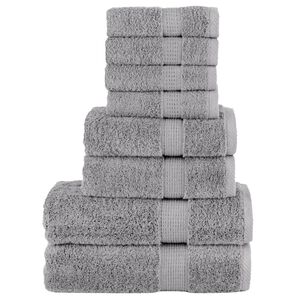 vidaXL Premium h&aring;ndklesett 8 deler SOLUND gr&aring; 600 g/m2