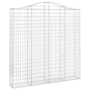 vidaXL Gabionkurv buet 200x30x200/220 cm galvanisert jern