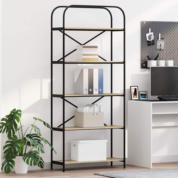 vidaXL Bokhylle Sonoma eik 80 x 30 x 183 cm Konstruert tre