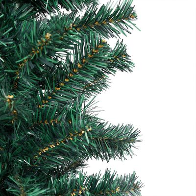 vidaXL Forhåndsbelyst kunstig juletre med stativer grønn 150 cm PVC