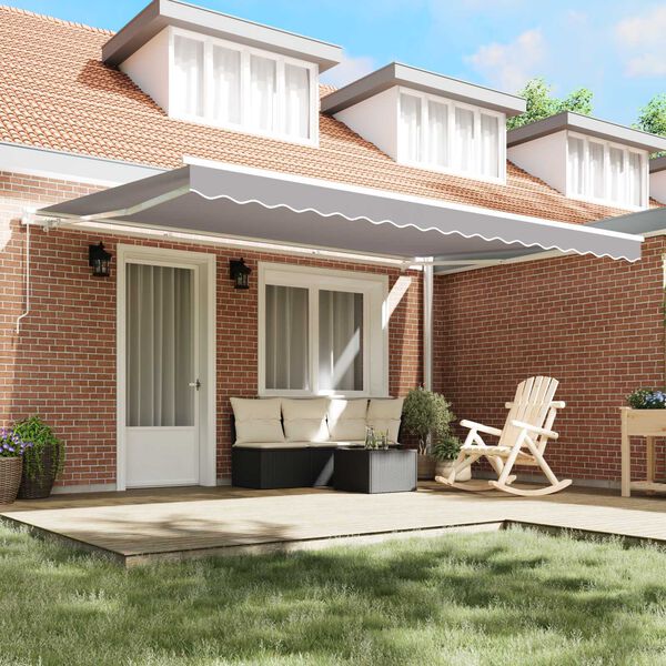 vidaXL Markise Lysegrå 4,5 × 3 m Polyester og metall