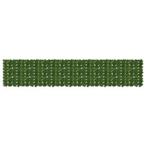 vidaXL Balkong skjerm med blader Gr&oslash;nn 400 x 75 cm Polyetylen og stoff