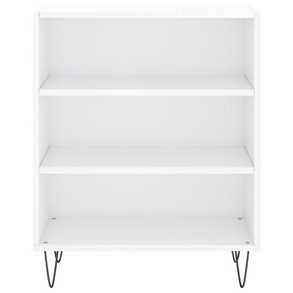 vidaXL Skjenk h&oslash;yglans hvit 57x35x70 cm konstruert tre