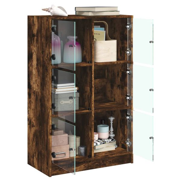vidaXL Highboard med d&oslash;rer r&oslash;kt eik 68x37x109 cm konstruert tre
