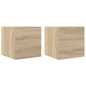 vidaXL Vegghengte TV-benker 2 stk sonoma eik 30,5x30x30 cm
