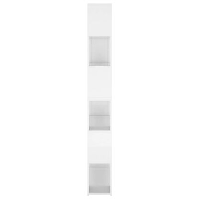 vidaXL Bokhylle/romdeler høyglans hvit 100x24x188 cm