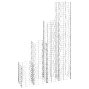 vidaXL Gabion h&oslash;ybed 4 stk 30x30x50/100/150/200 cm jern