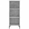 vidaXL Highboard betonggr&aring; 34,5x34x180 cm konstruert tre