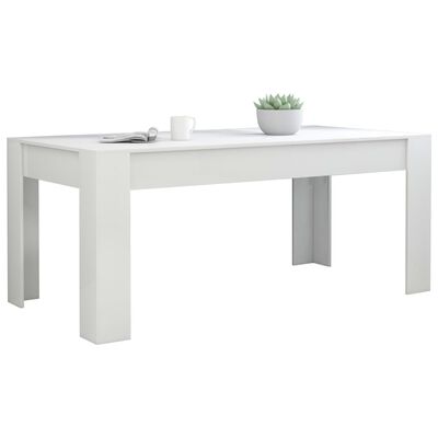 vidaXL Spisebord høyglans hvit 180x90x76 cm sponplate
