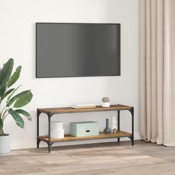 vidaXL TV-skap Gamle tre 100x33x41cm Ingeni&oslash;rtre og jern