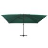 vidaXL Hengende hageparasoll LED og aluminiumsstang 400x300 cm gr&oslash;nn