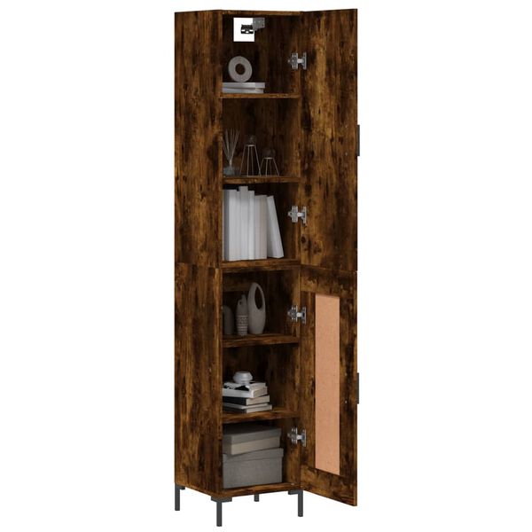 vidaXL Highboard r&oslash;kt eik 34,5x34x180 cm konstruert tre