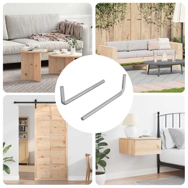 vidaXL Unbrakon&oslash;kkel 2 pcs s&oslash;lv 32 x 86 mm St&aring;l